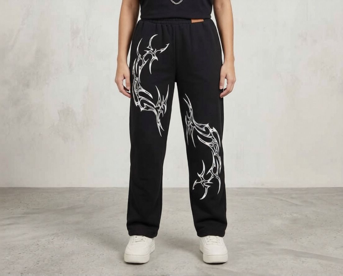 suun fllower Women Printed Black Track Pants-picture-41