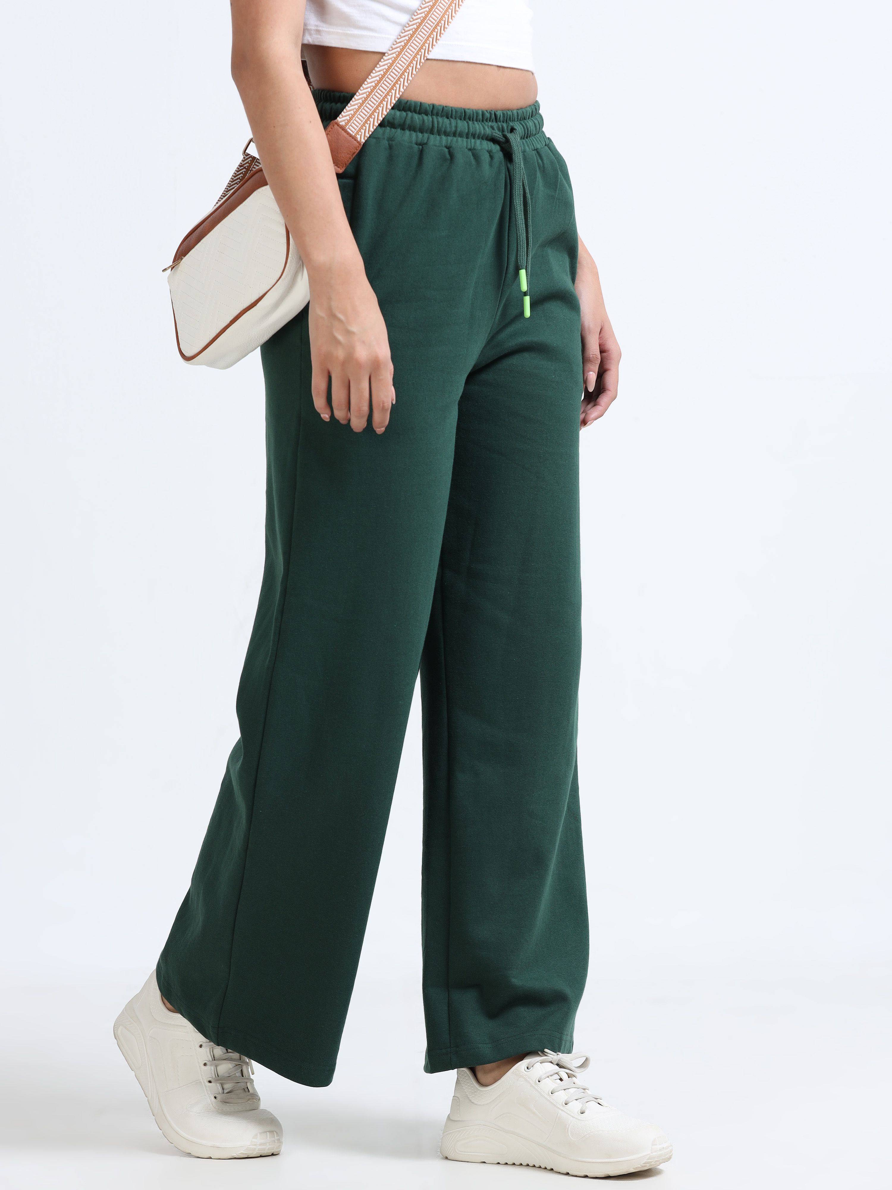 glitchez Women Solid Green Track Pants-picture-13