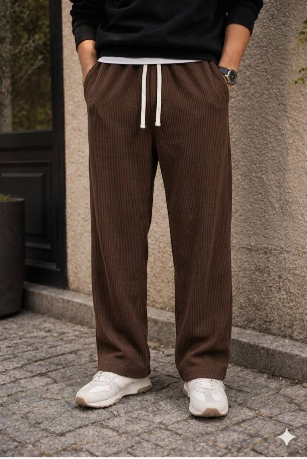 bidatsh trend Men Self Design Brown Track Pants-picture-12