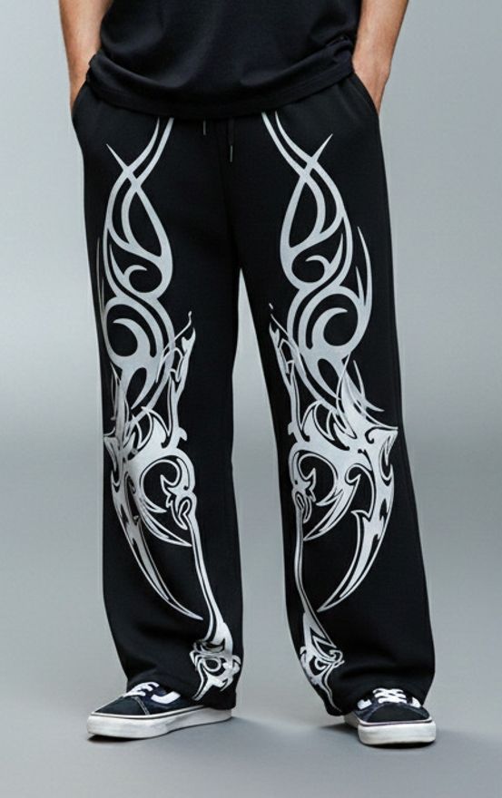 zen1fashion Men Printed Black Track Pants-picture-15