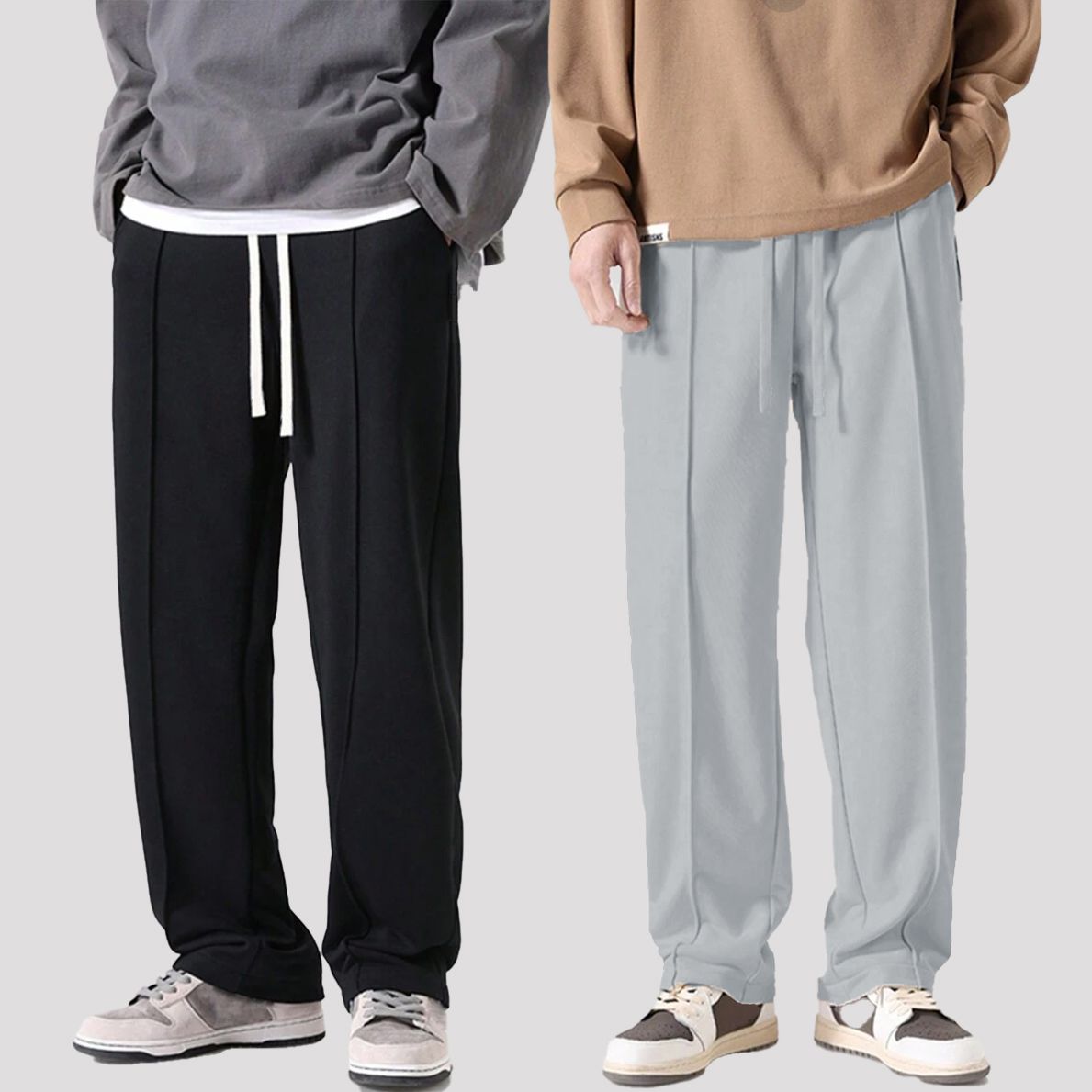 joggers park orignals. Pack of 2 Men Solid Black, Grey Track Pants-picture-35