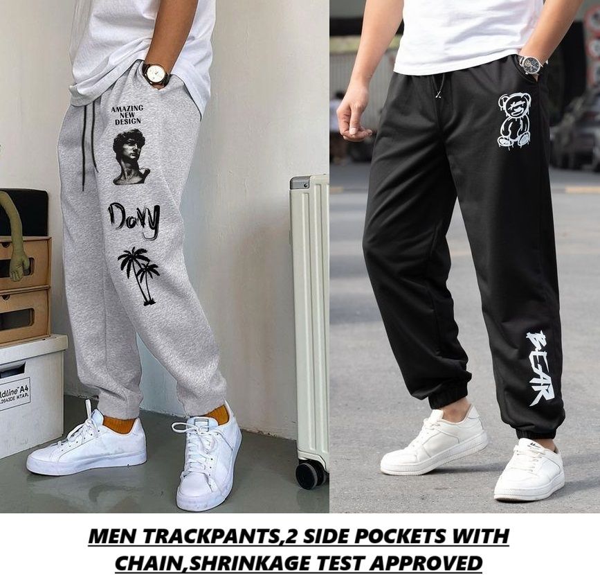 yobdel Pack of 2 Men Printed Multicolor Track Pants-picture-10