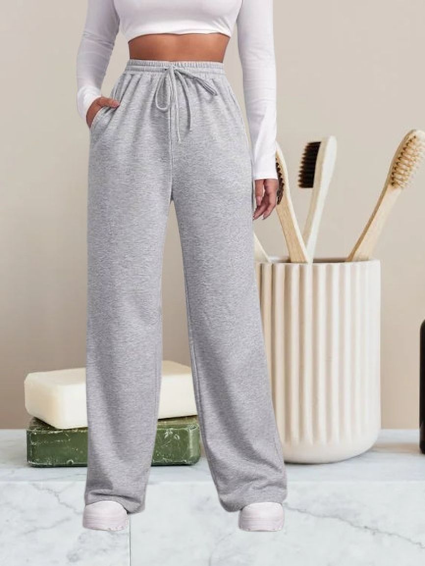 Women Self Design Grey Track Pants-image-20