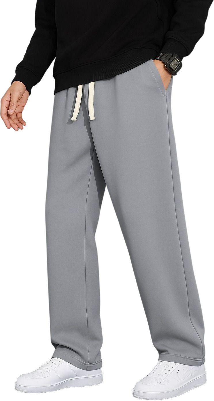 gajvu Men Solid Grey Track Pants-picture-35