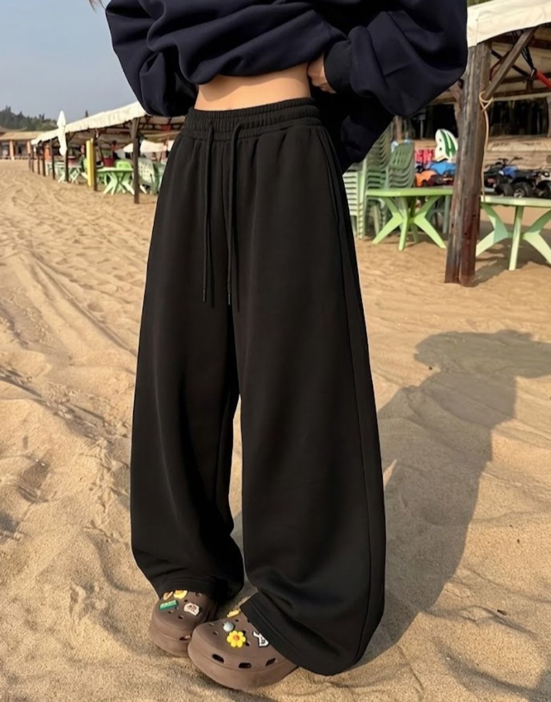 dockstreet Women Solid Black Track Pants-picture-15
