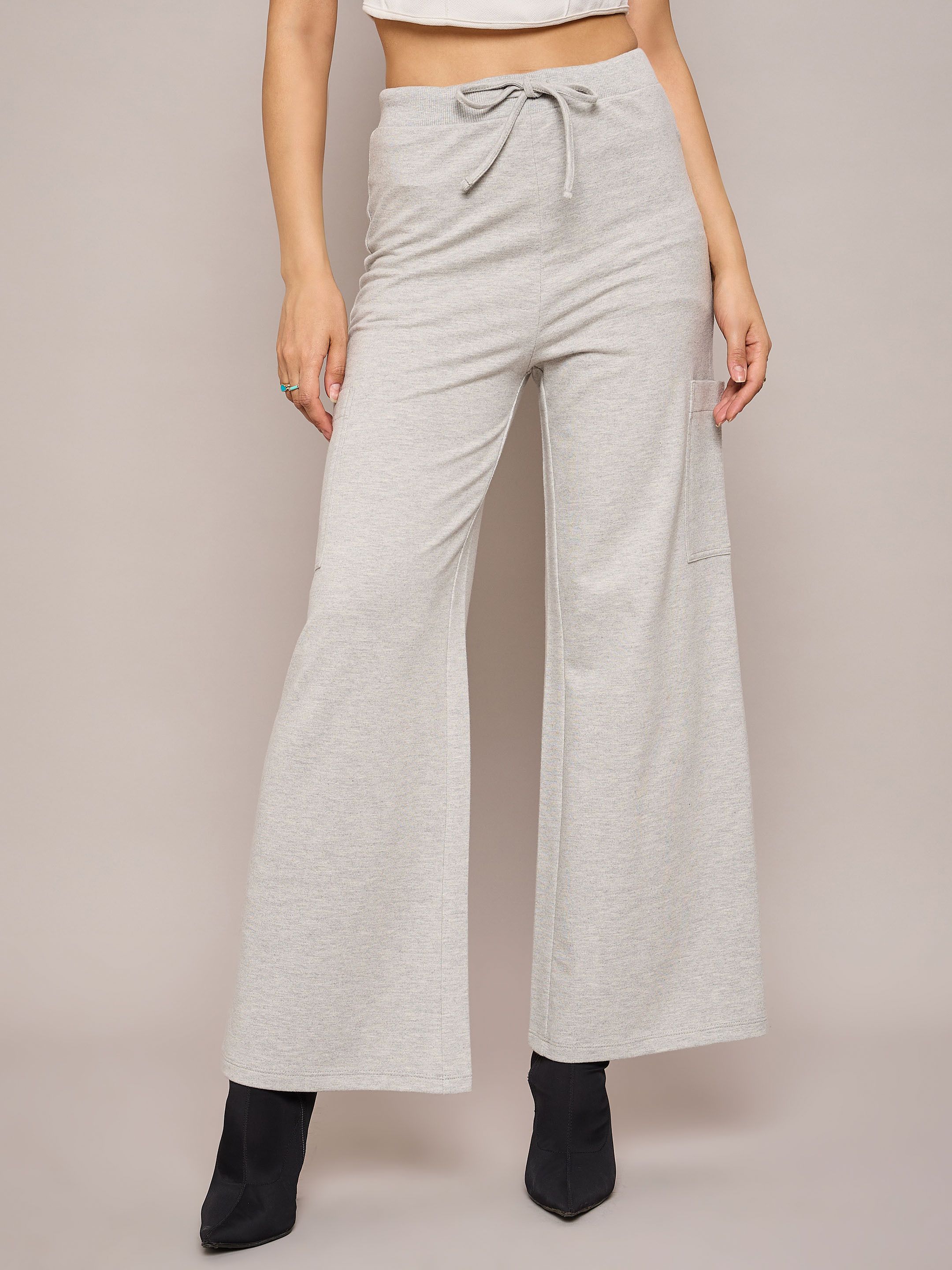 sassafras Women Solid Grey Track Pants-picture-14