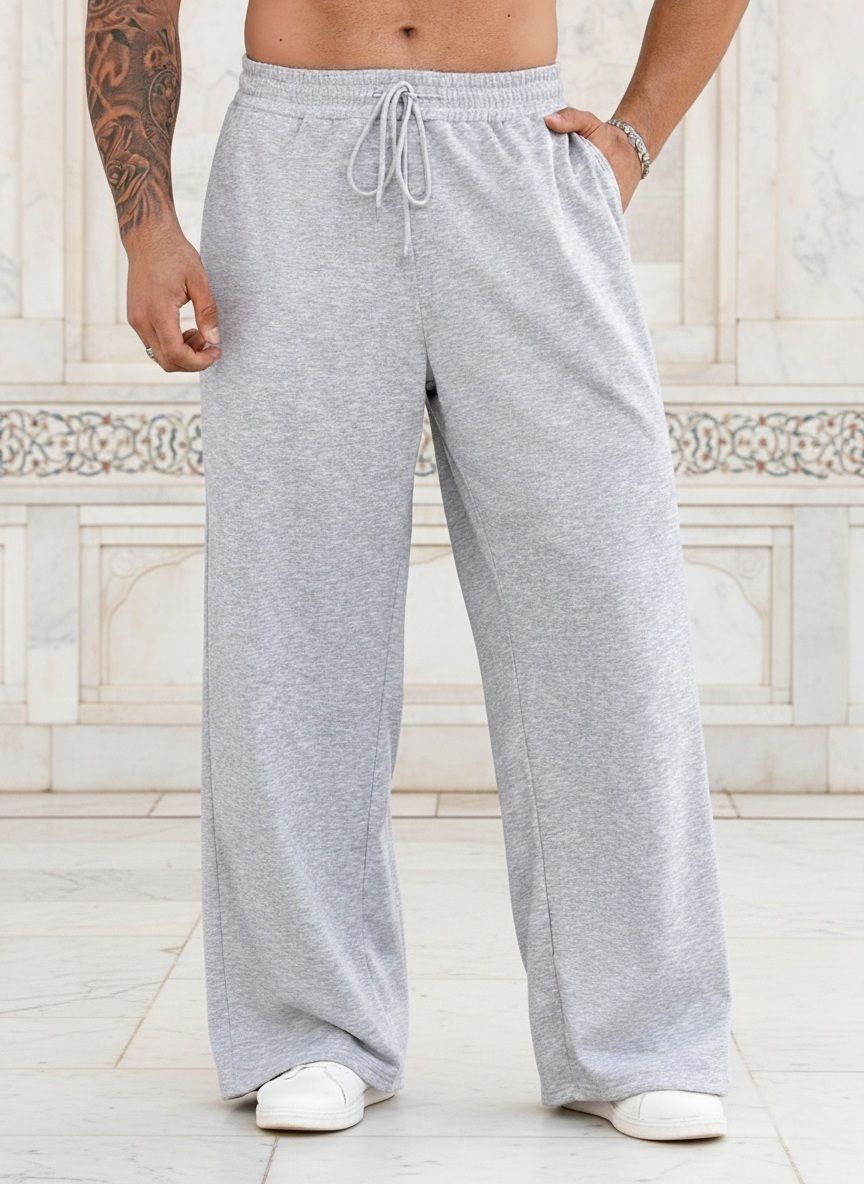 flycollection Men Solid Grey Track Pants-picture-10