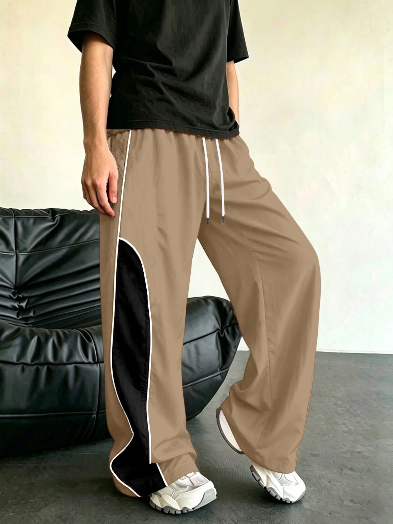 rajovati Men Colorblock Beige Track Pants-picture-16