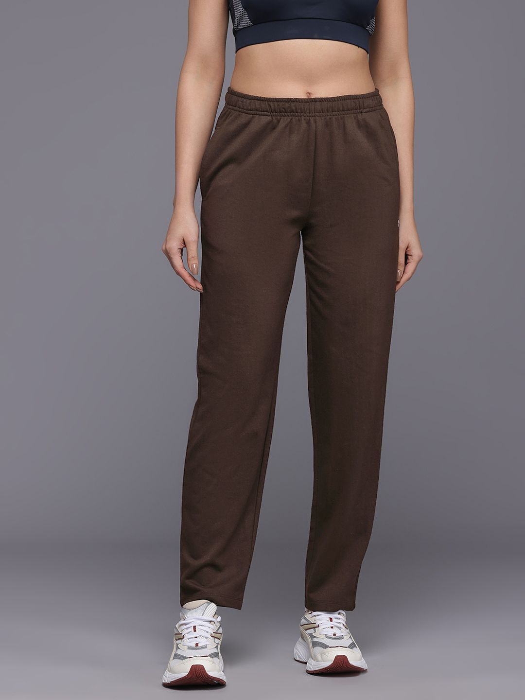Women Solid Brown Track Pants-image-36