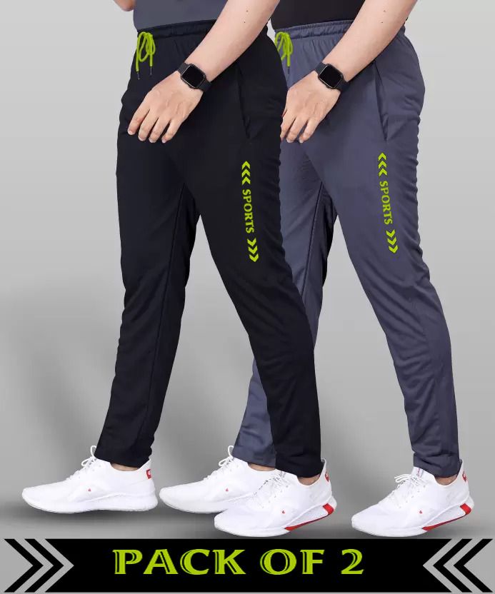 malakar Pack of 2 Men Printed Black, Grey Track Pants-picture-22