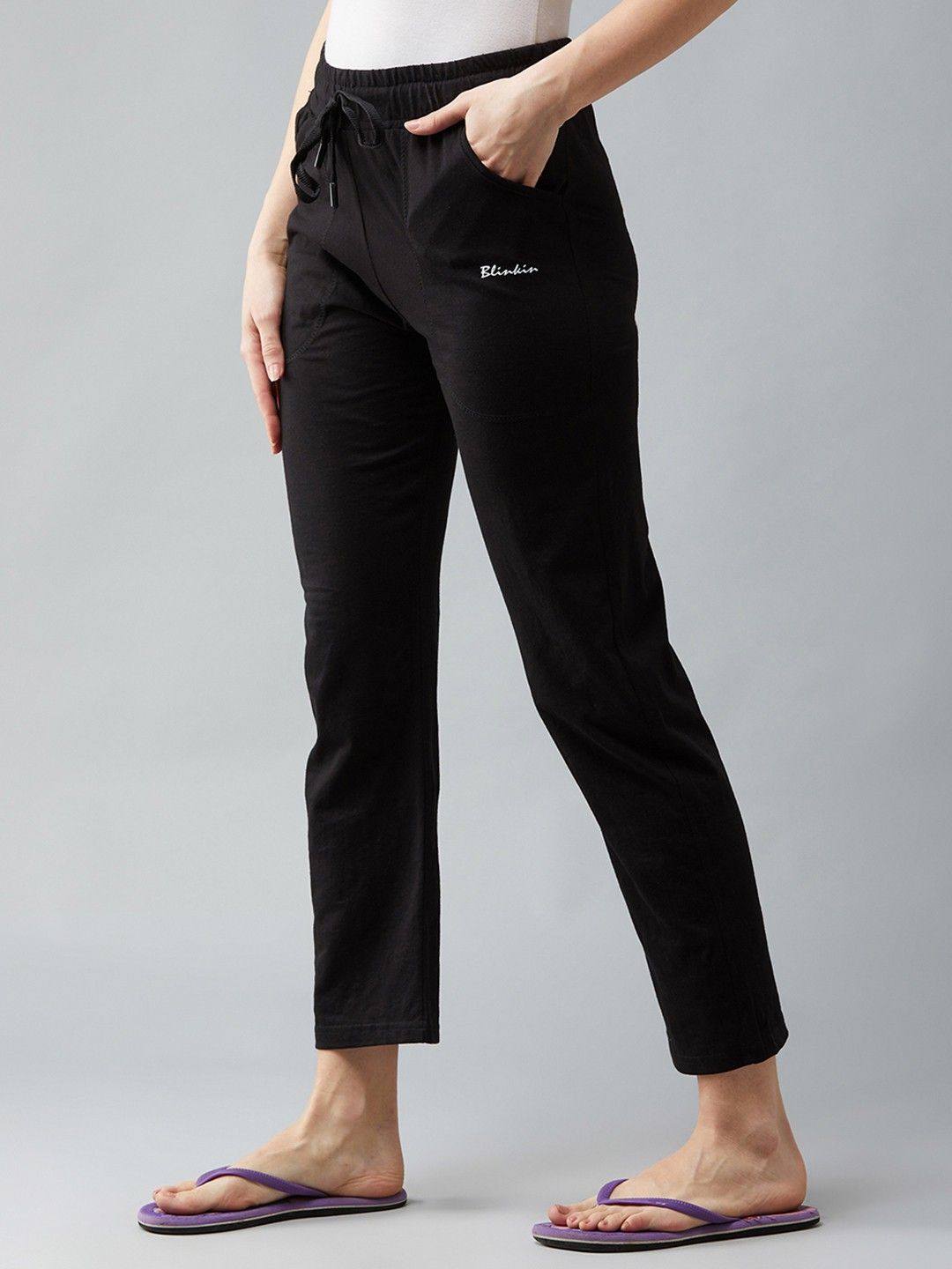 blinkin Women Solid Black Track Pants-picture-23