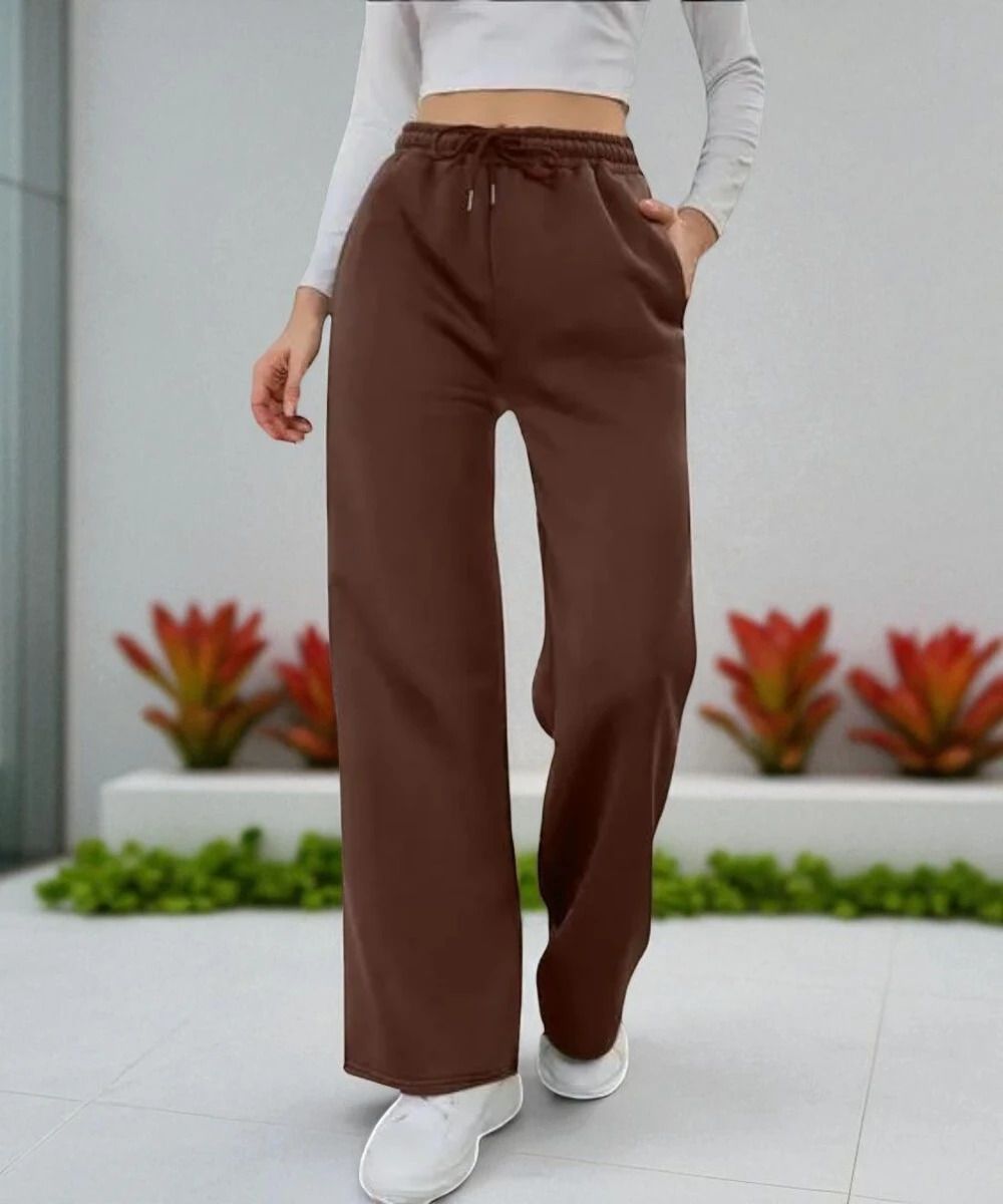 sqew Women Solid Brown Track Pants-picture-19