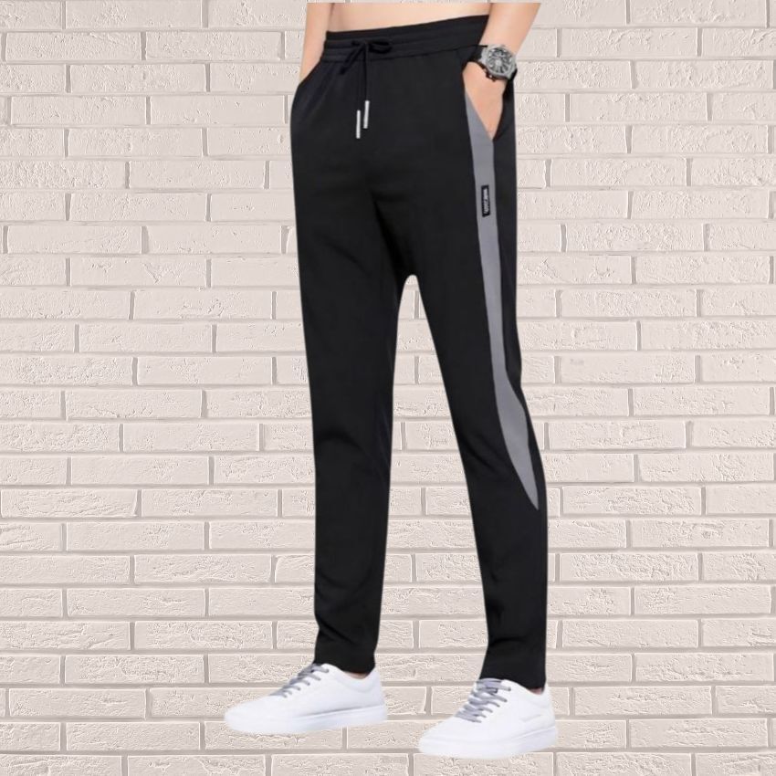 s t enterprise Men Solid Black Track Pants-picture-7