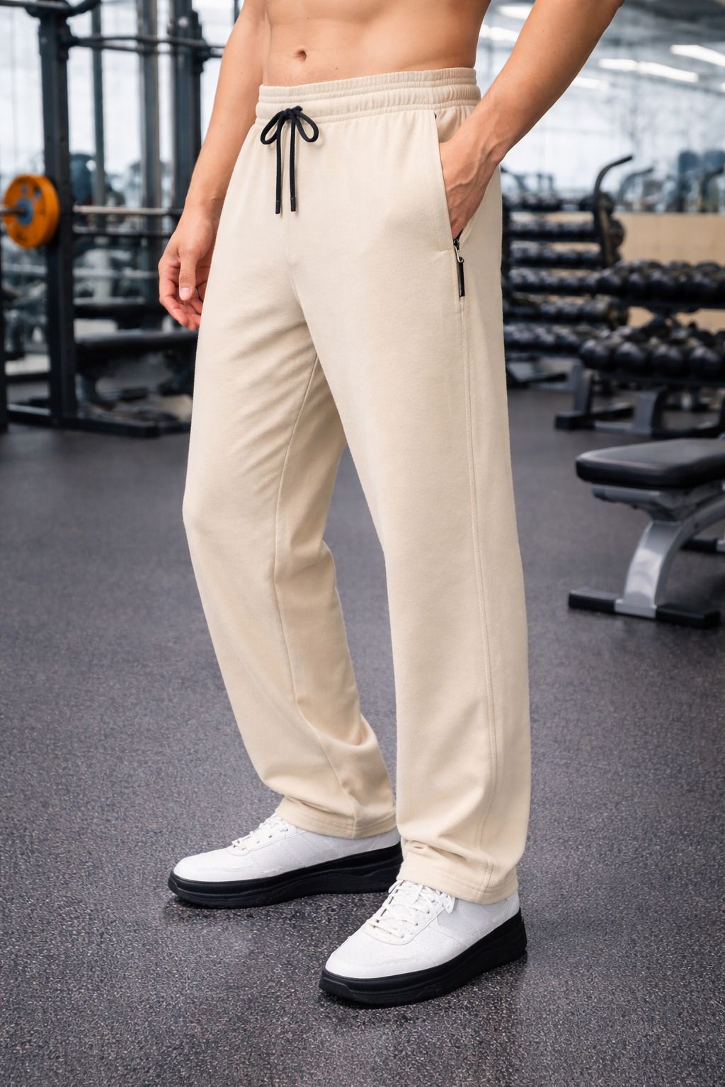 me montera india elevate your style Men Solid Beige Track Pants-picture-10