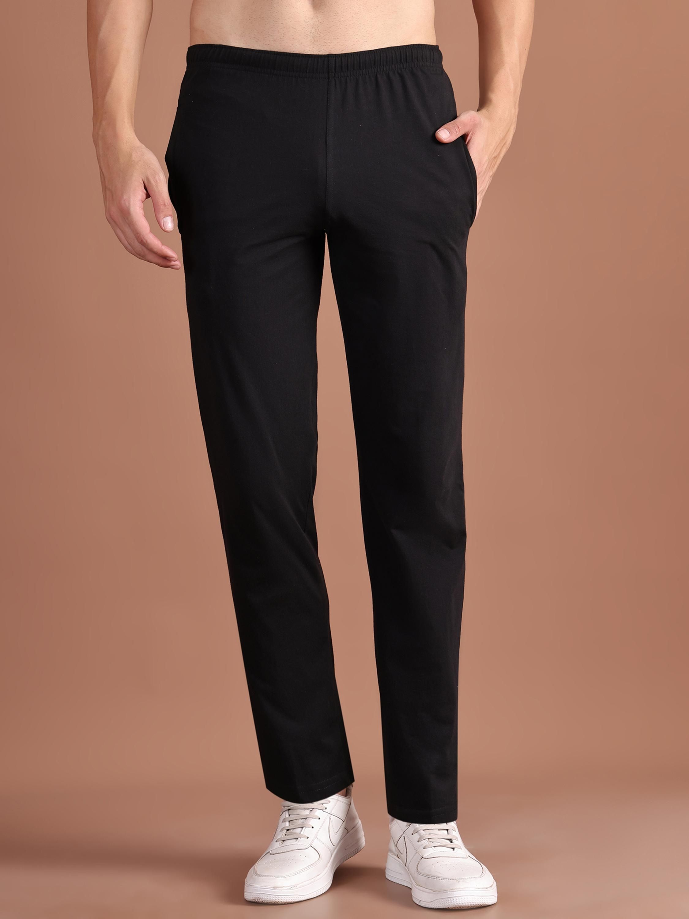 vimal jonney Men Solid Black Track Pants-picture-14