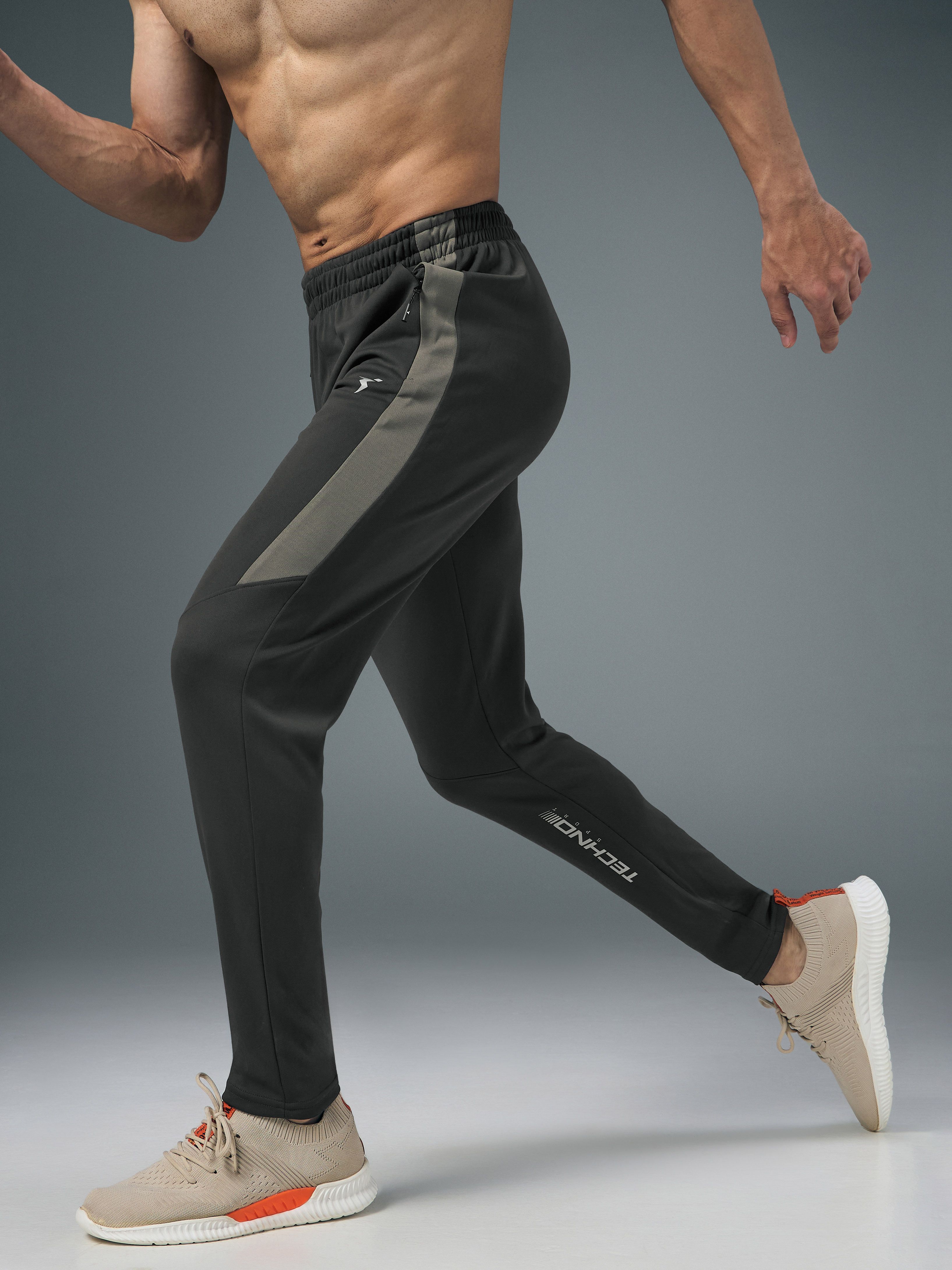 technosport Men Colorblock Dark Green Track Pants-picture-27