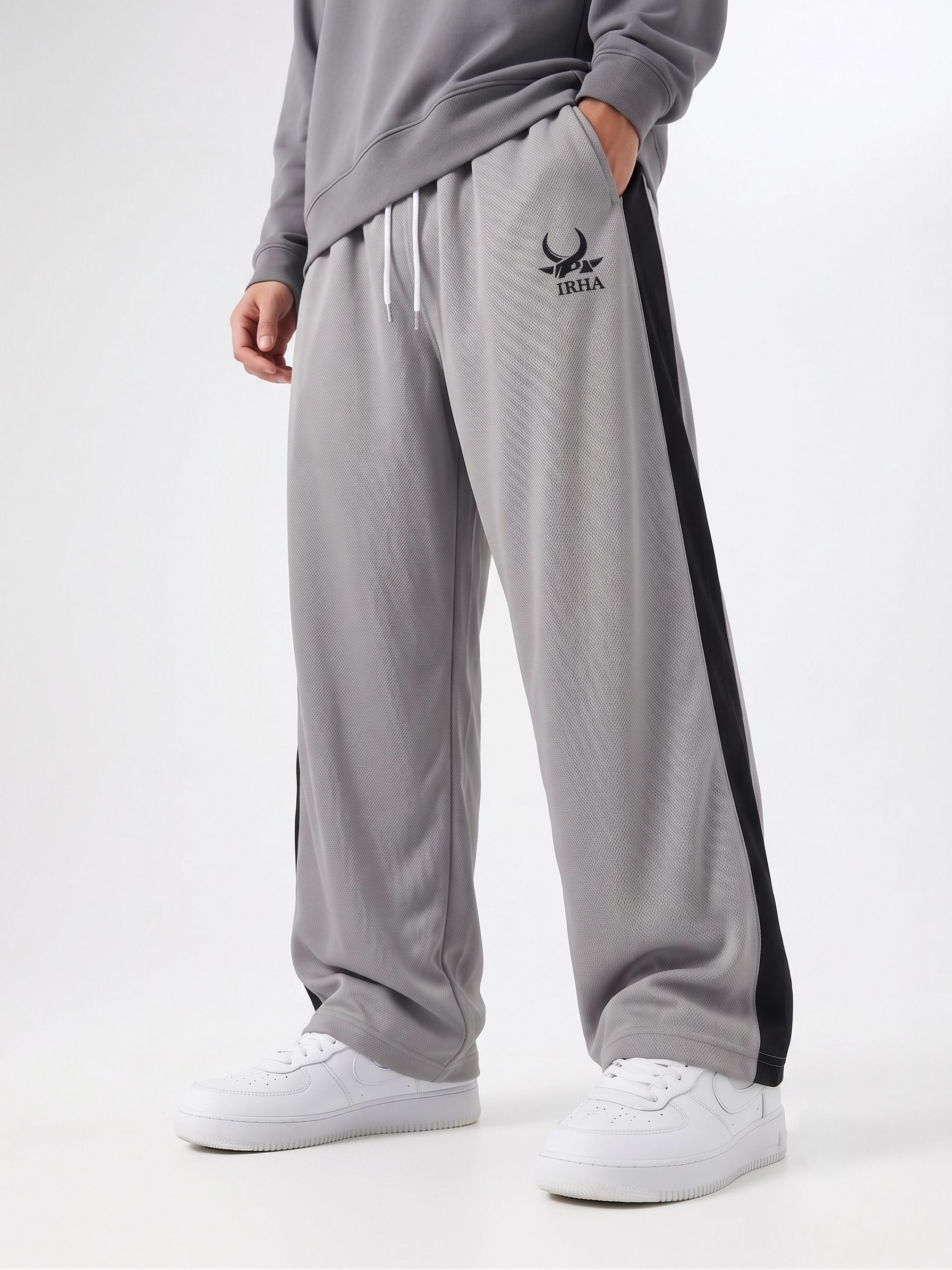Men Self Design Grey Track Pants-image-36