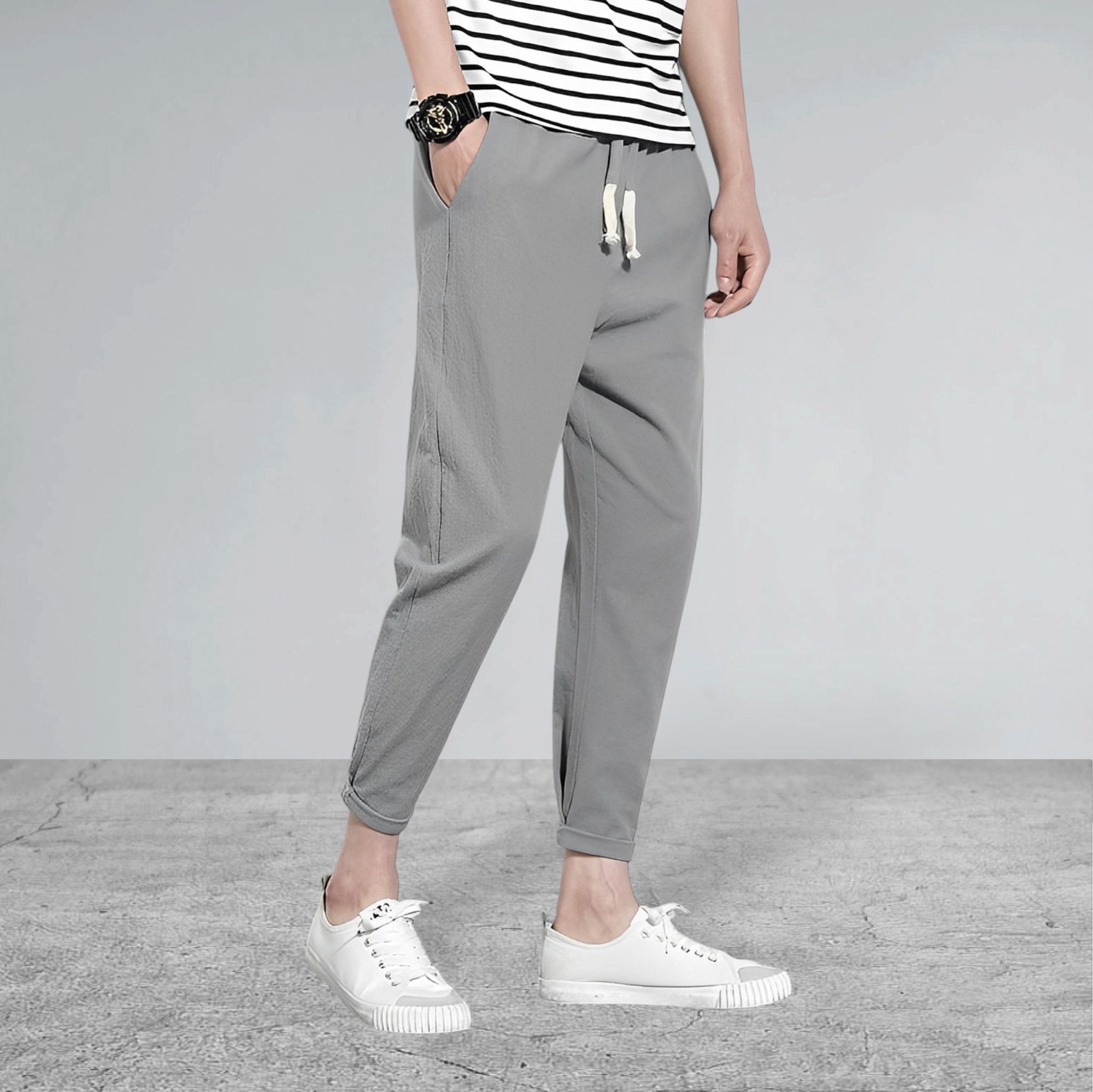 coveatvolo trends Men Solid Grey Track Pants-picture-36
