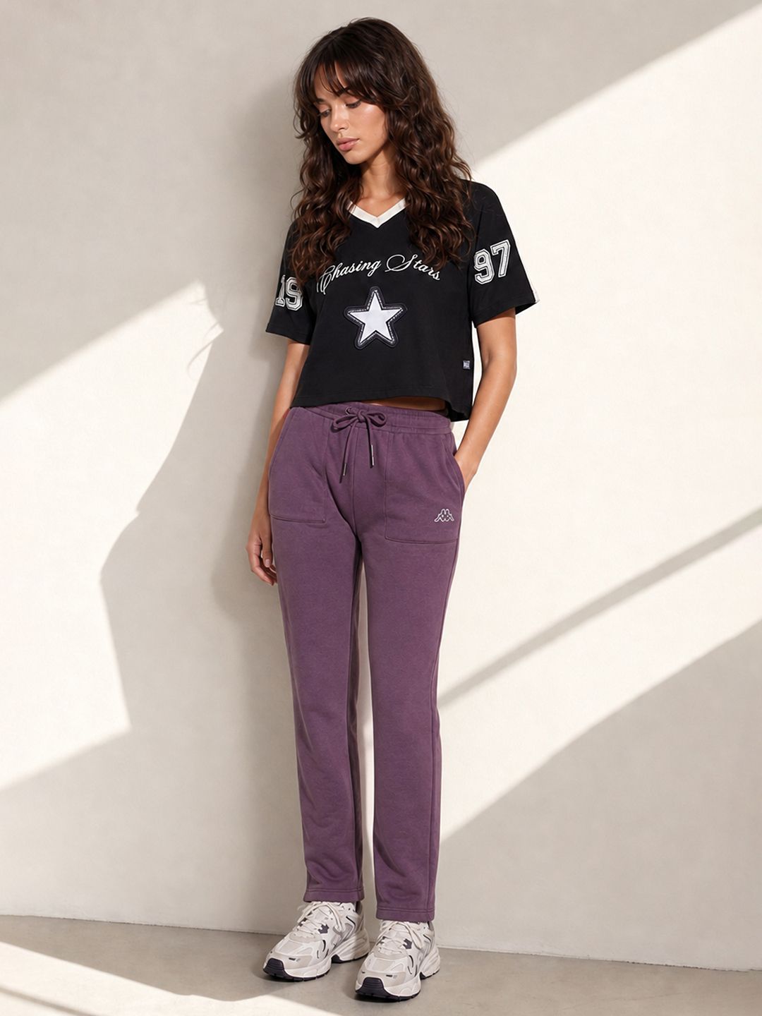kappa Women Solid Purple Track Pants-picture-15