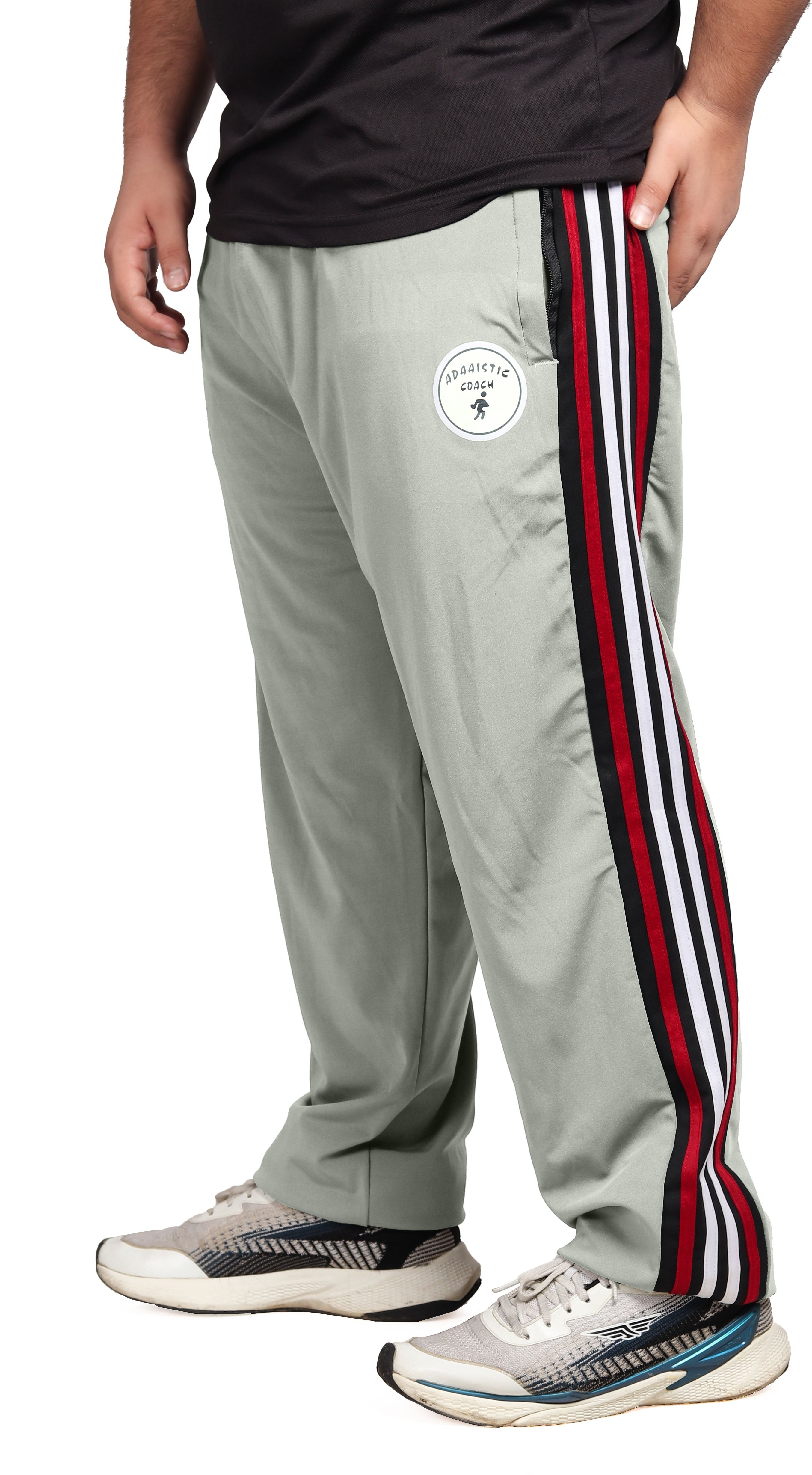 Men Solid Silver Track Pants-image-35