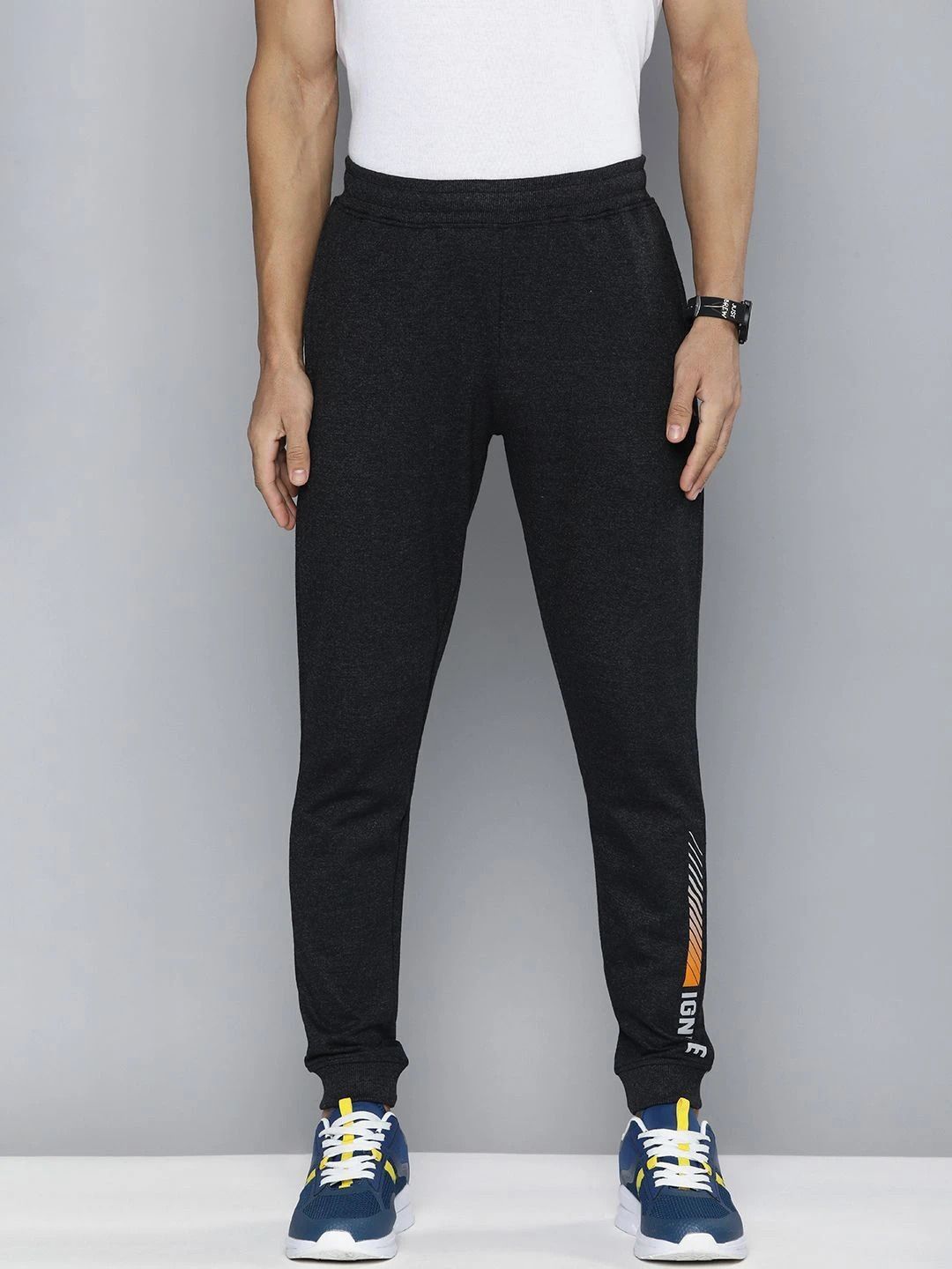 hrx by hrithik roshan Men Self Design Grey Track Pants-picture-11