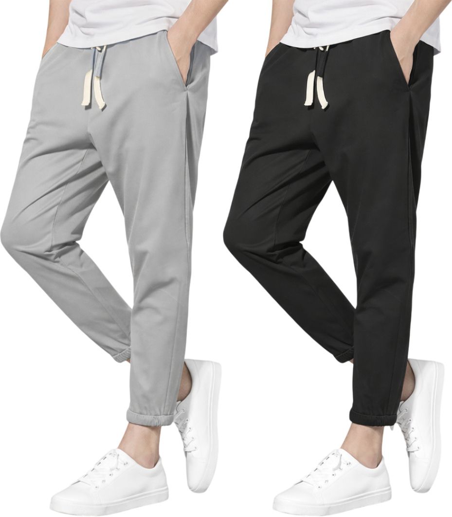 fusion mart Pack of 2 Men Solid Multicolor Track Pants-picture-18