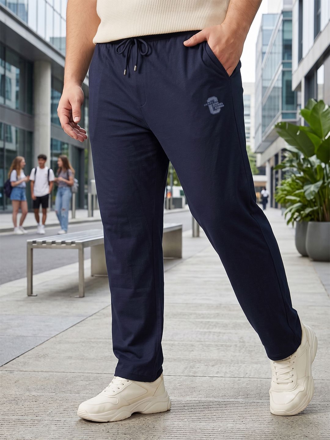 unimax Men Solid Dark Blue Track Pants-picture-0