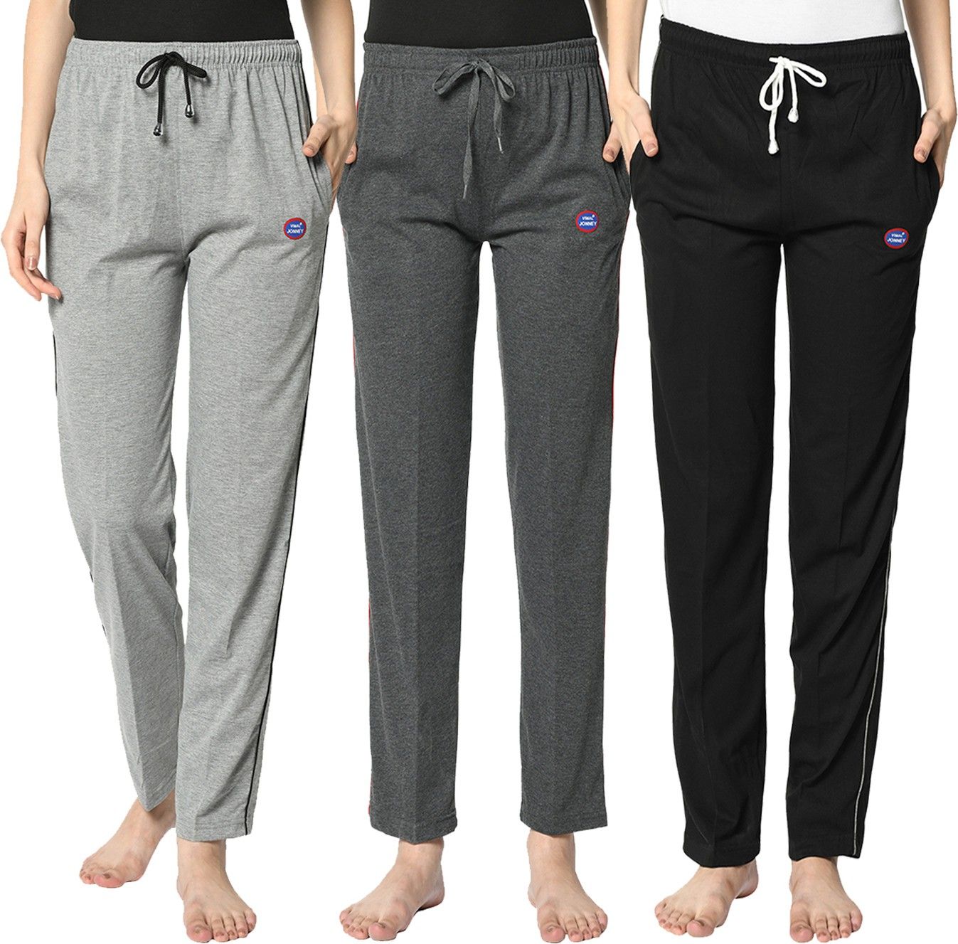 Pack of 3 Women Solid Multicolor Track Pants-image-30
