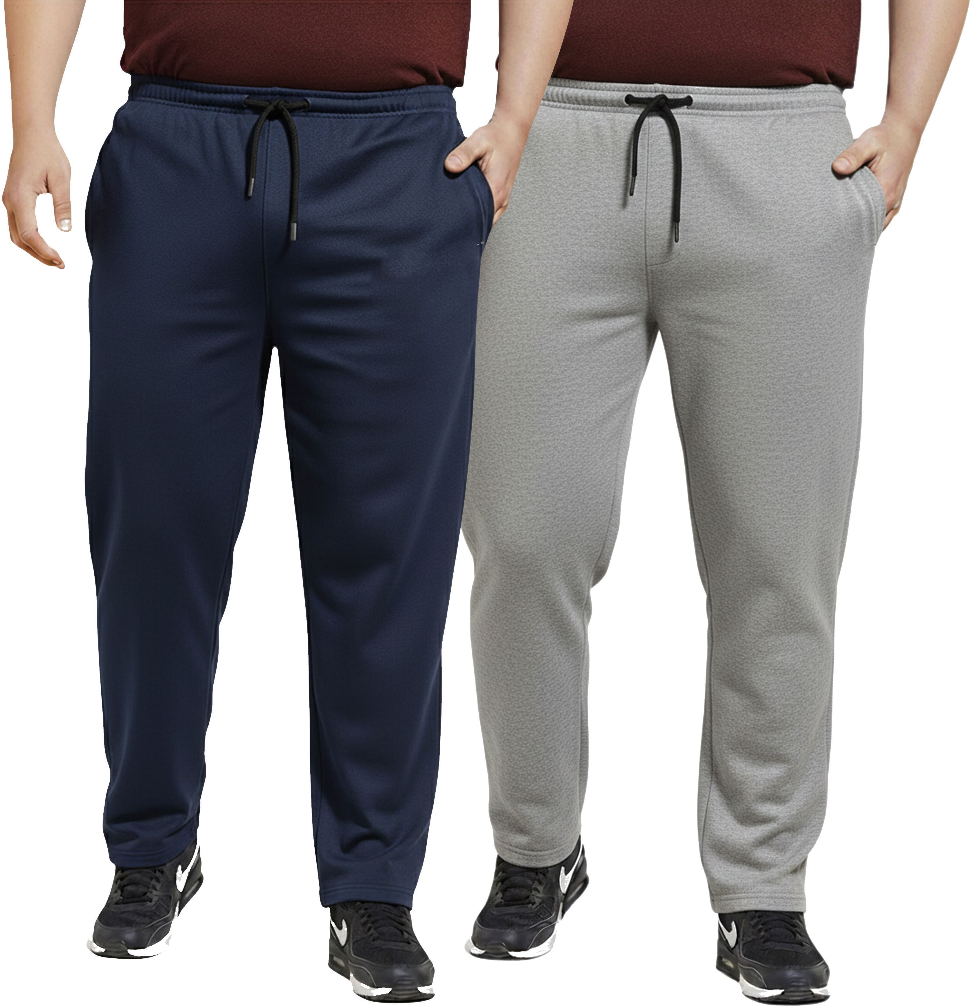 west gate clothing Pack of 2 Men Solid Dark Blue, Grey Track Pants-picture-20