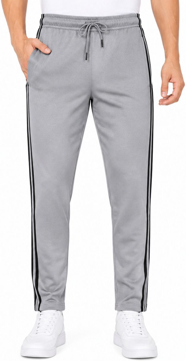 aa fashion store Men Solid, Striped Grey Track Pants-picture-3