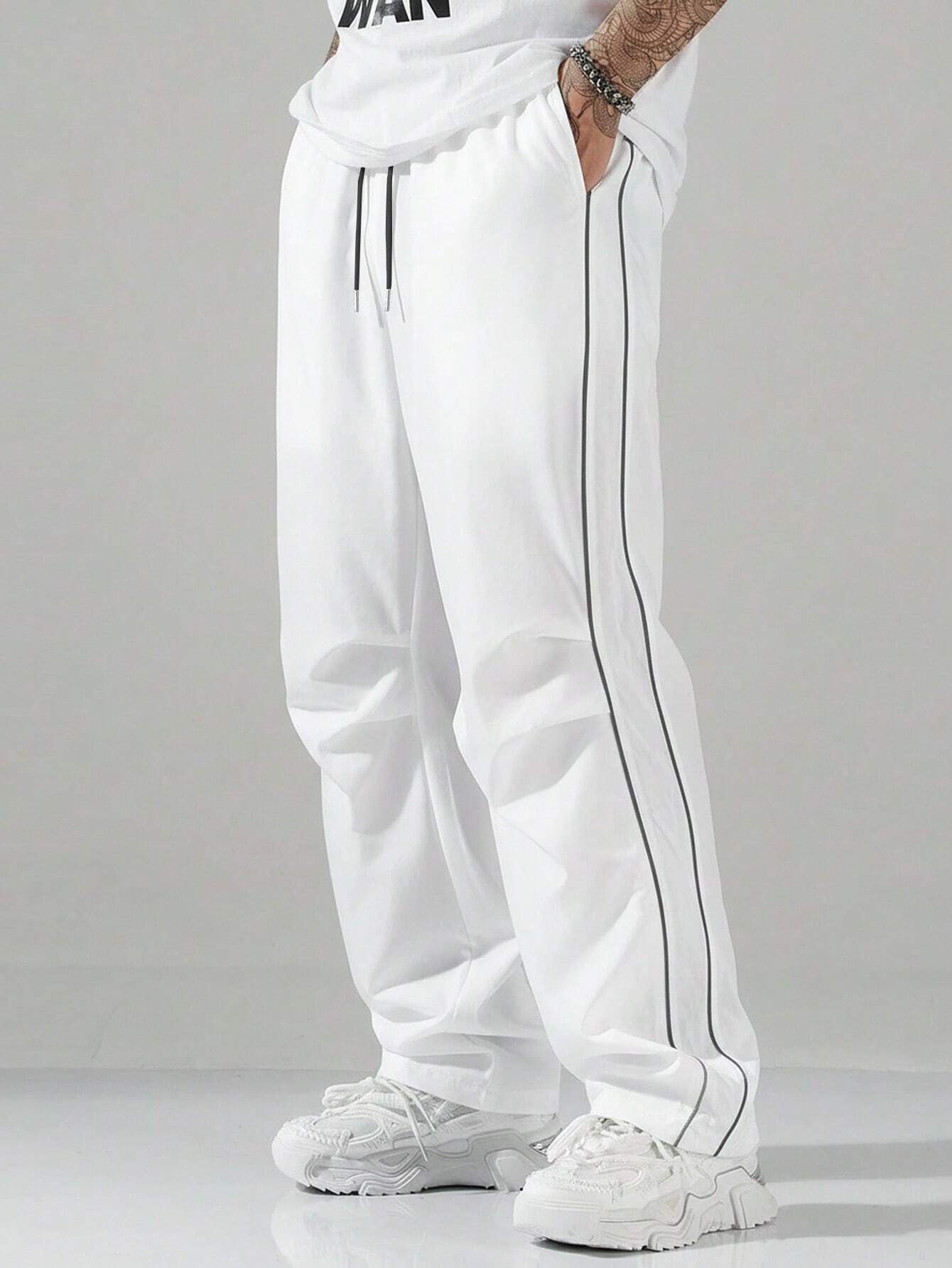 metronaut Solid Men White Track Pants-picture-13