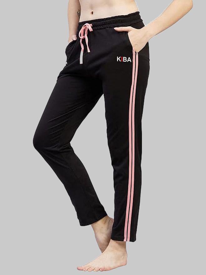 kiba Women Striped Black Track Pants-picture-22