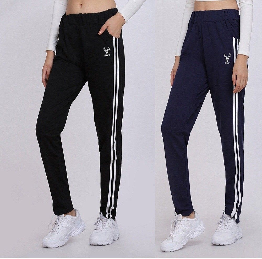 clothina Pack of 2 Women Striped Black, Grey Track Pants-picture-22