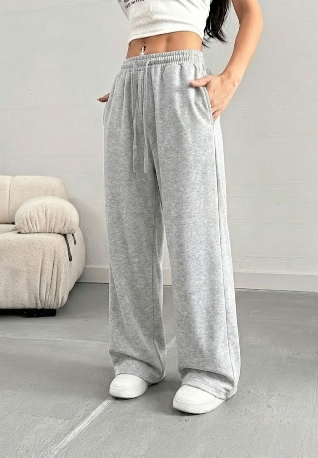 dockstreet Women Solid Grey Track Pants-picture-31