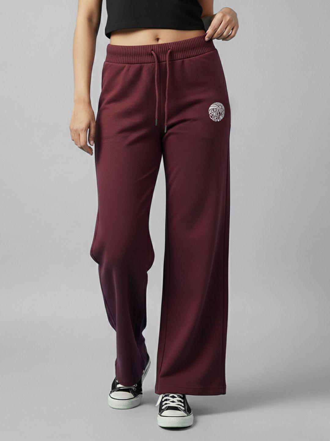 nyker Women Printed Maroon Track Pants-picture-19