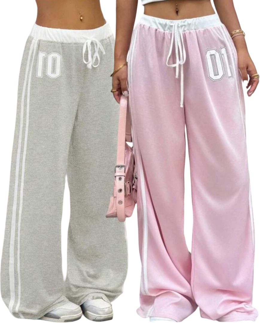 clothina Pack of 2 Women Solid Pink, Grey Track Pants-picture-10