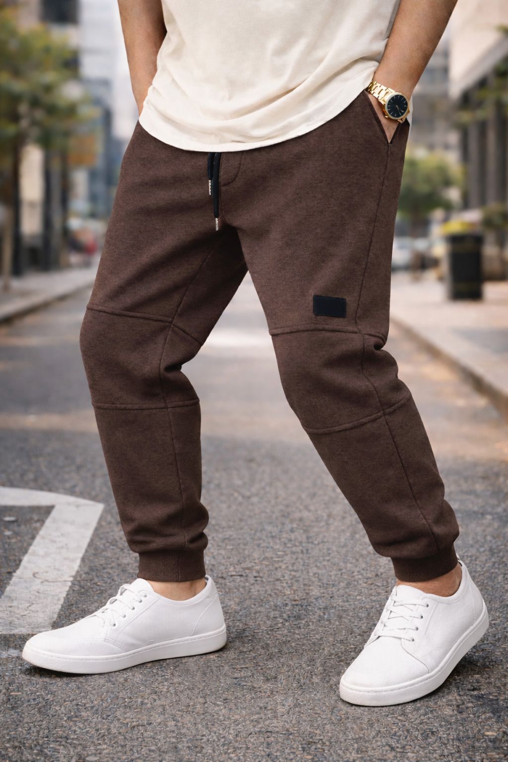 tenrun Men Solid Brown Track Pants-picture-14