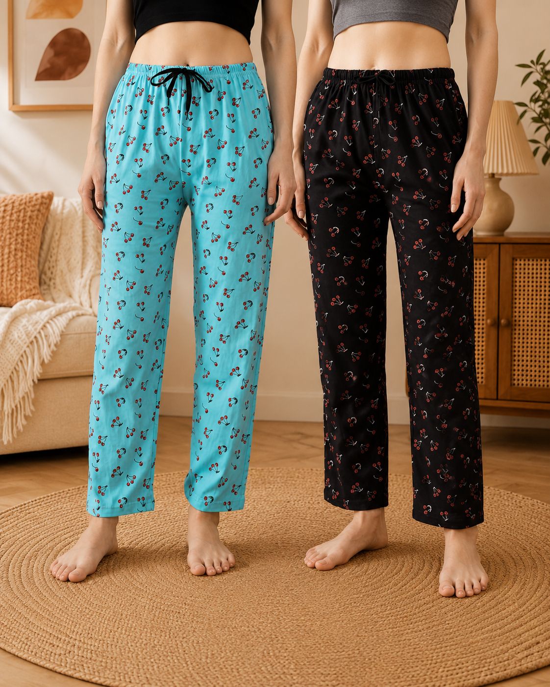 dreambe Pack of 2 Women Printed Multicolor Track Pants-picture-19