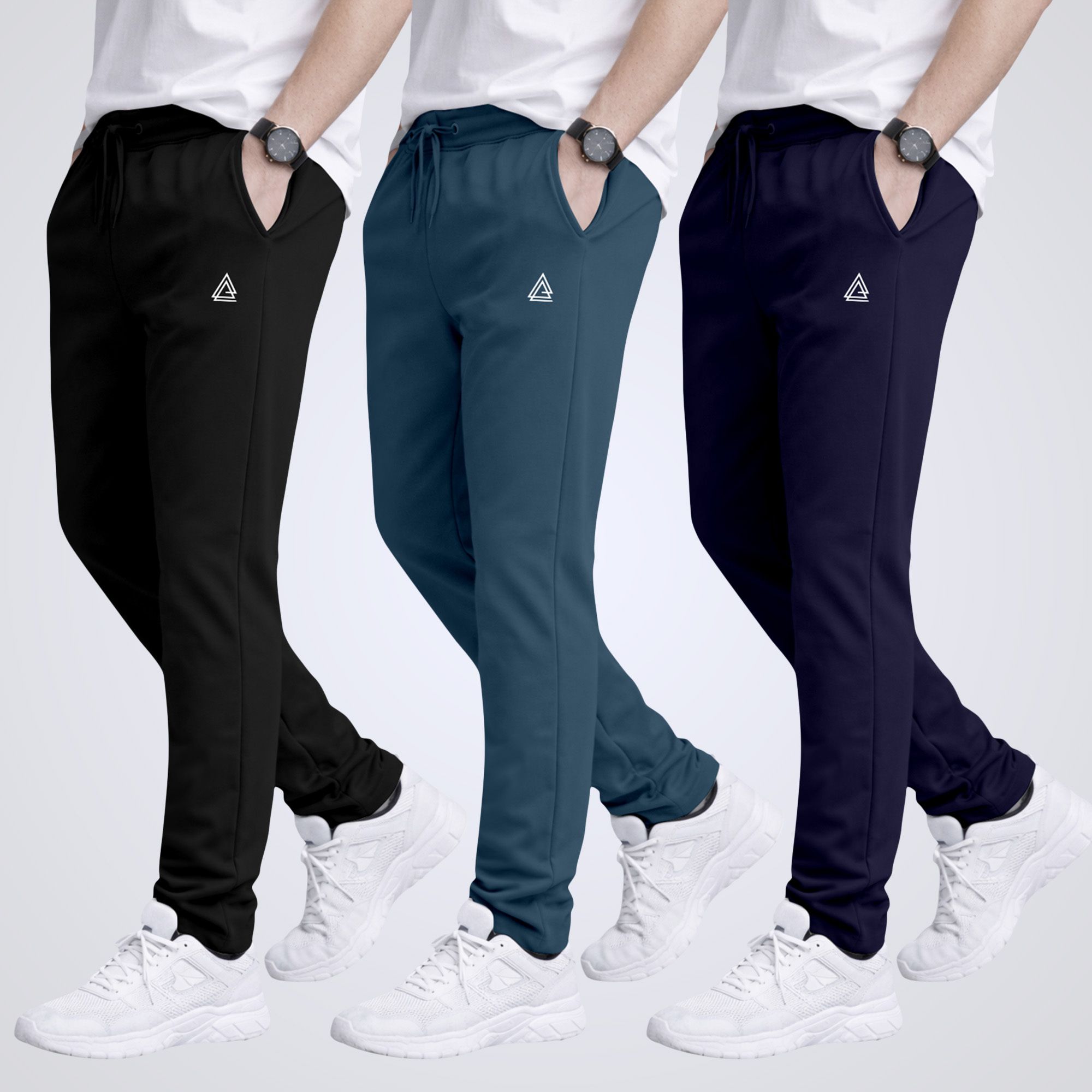 ftx Pack of 3 Men Solid Multicolor Track Pants-picture-20