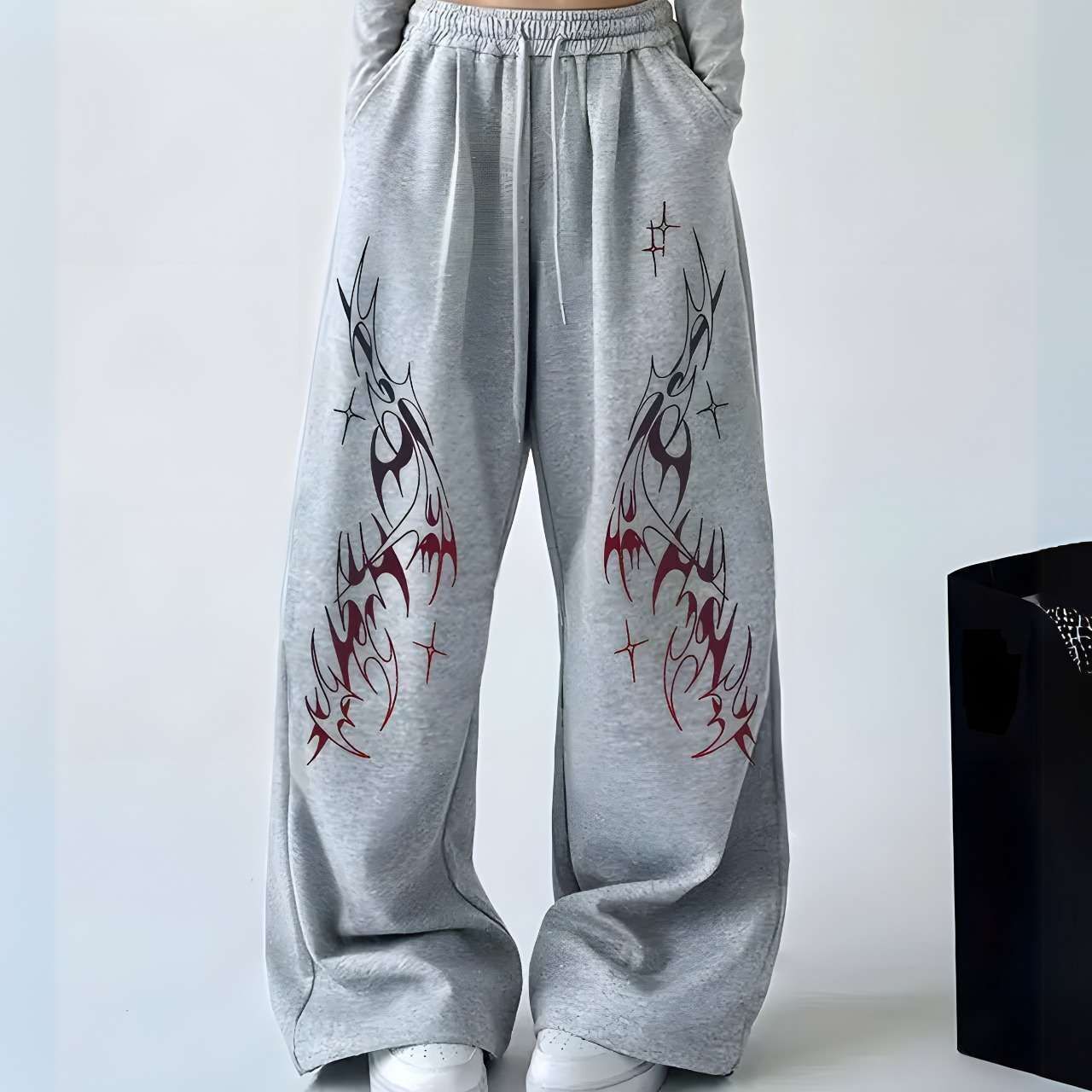 sixteenlines Women Graphic Print Grey Track Pants-picture-15