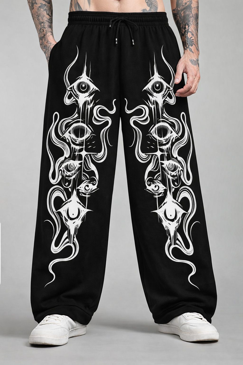 zentik Men Printed Black Track Pants-picture-2