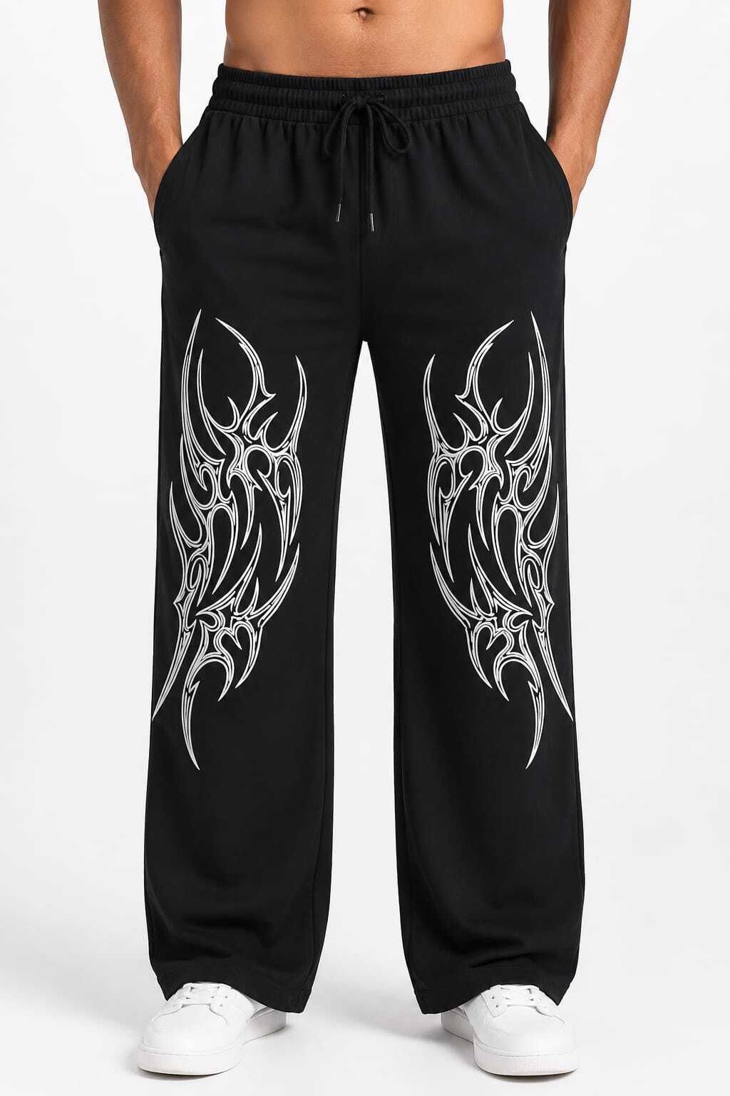 auraatire Men Printed Black Track Pants-picture-18
