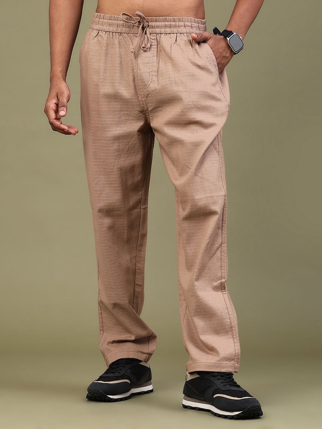 v-mart Men Solid Brown Track Pants-picture-21