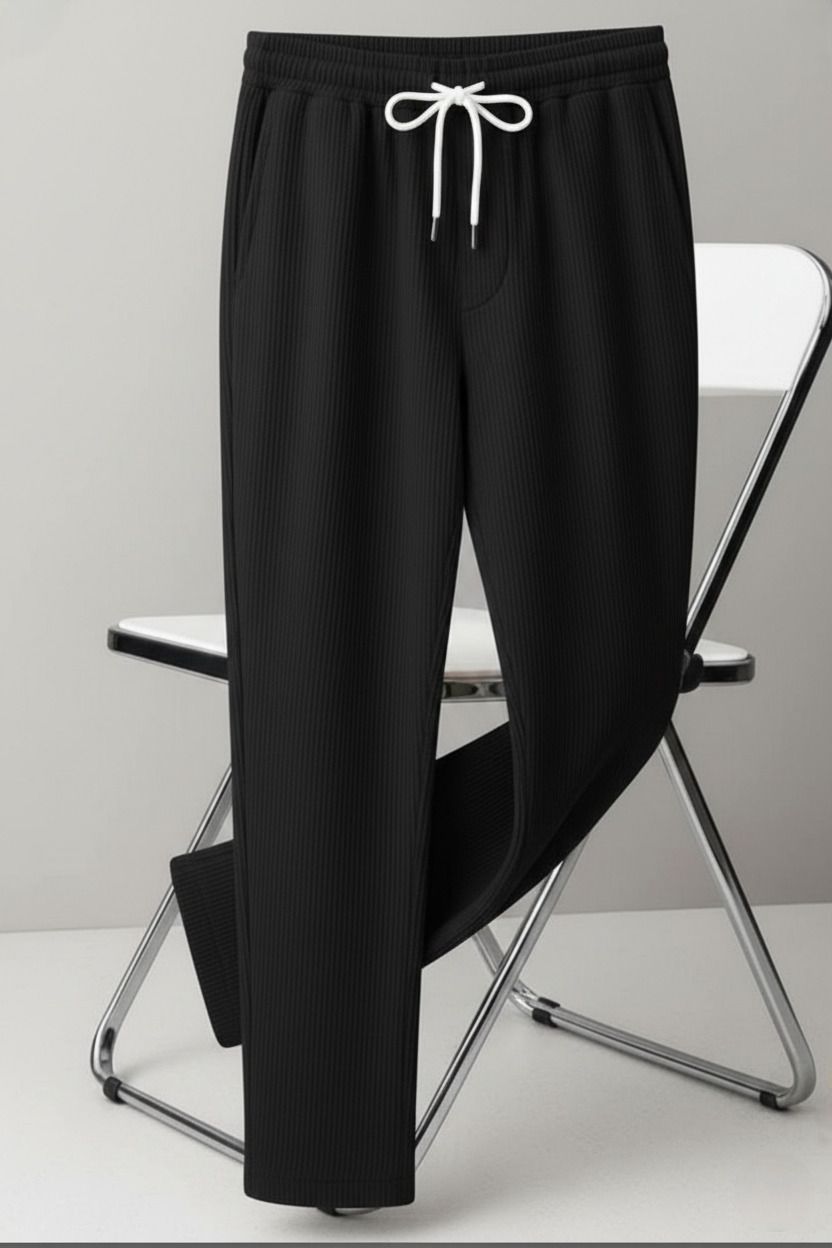 rk hub Men Solid Black Track Pants-picture-21