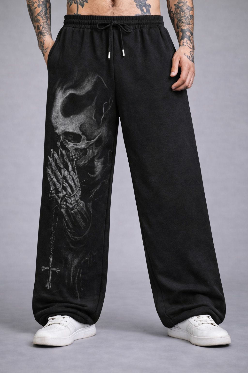 zentik Men Printed Black Track Pants-picture-0