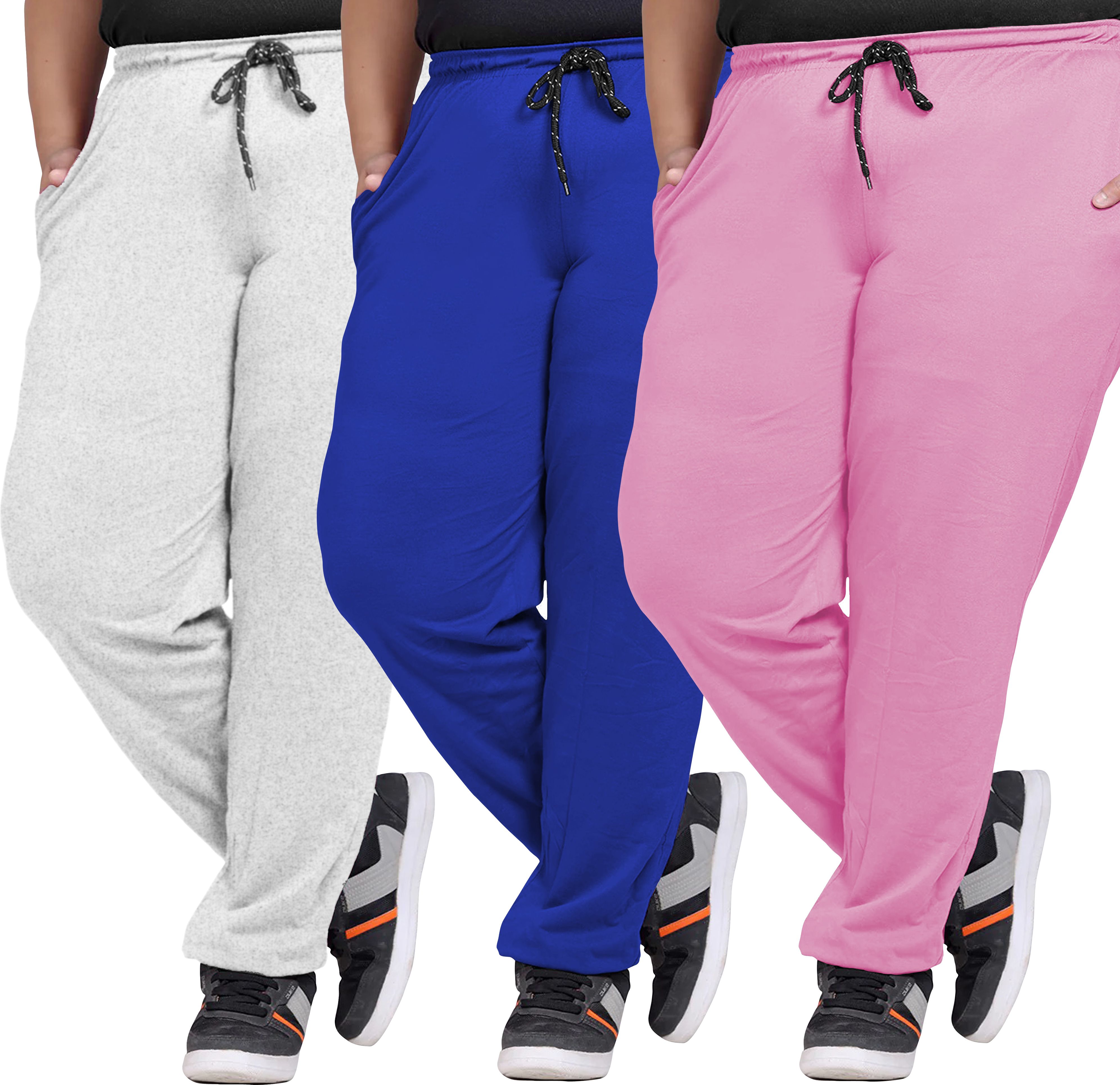 Pack of 3 Women Solid Multicolor Track Pants-image-20