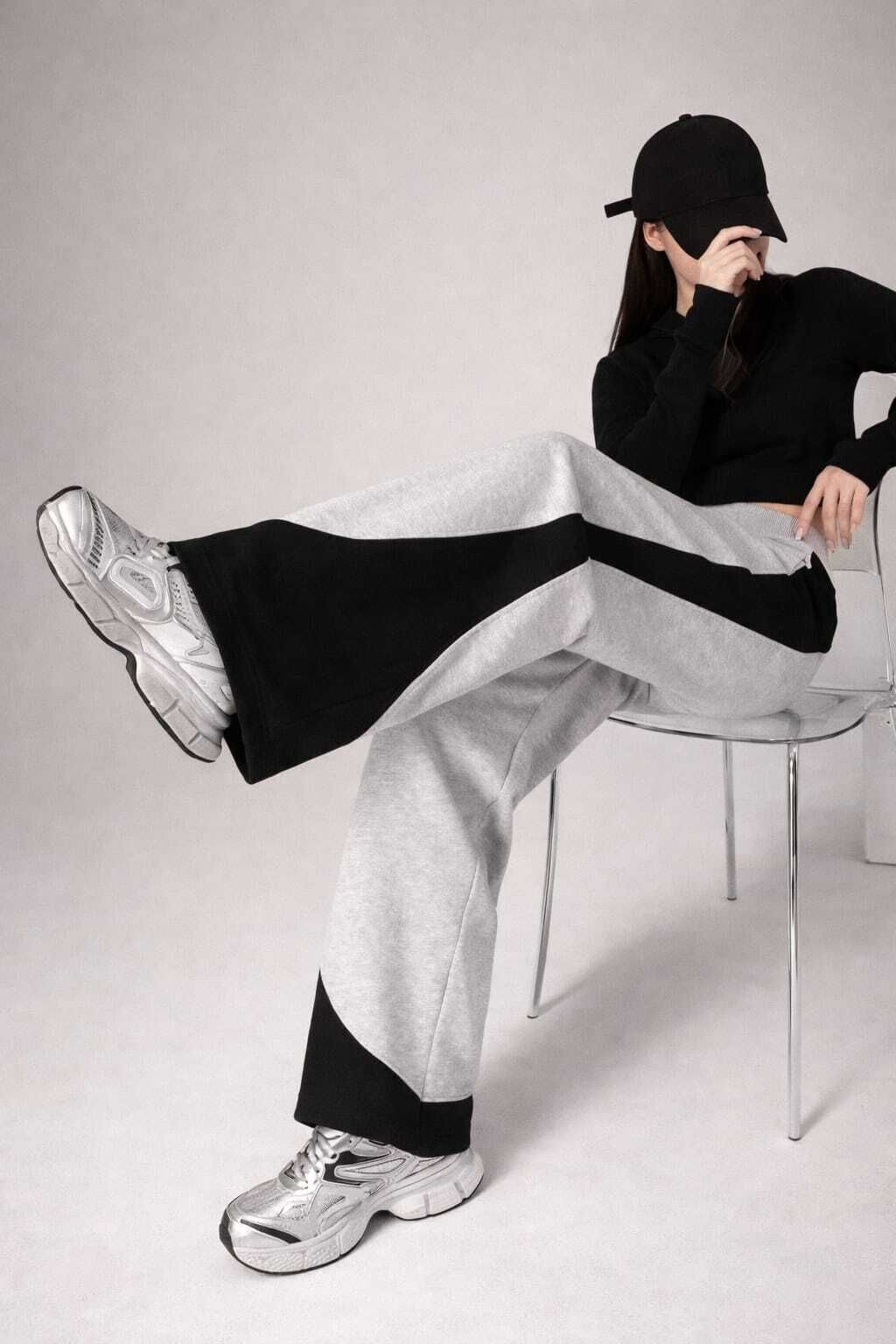 rock huns Women Colorblock Black Track Pants-picture-16