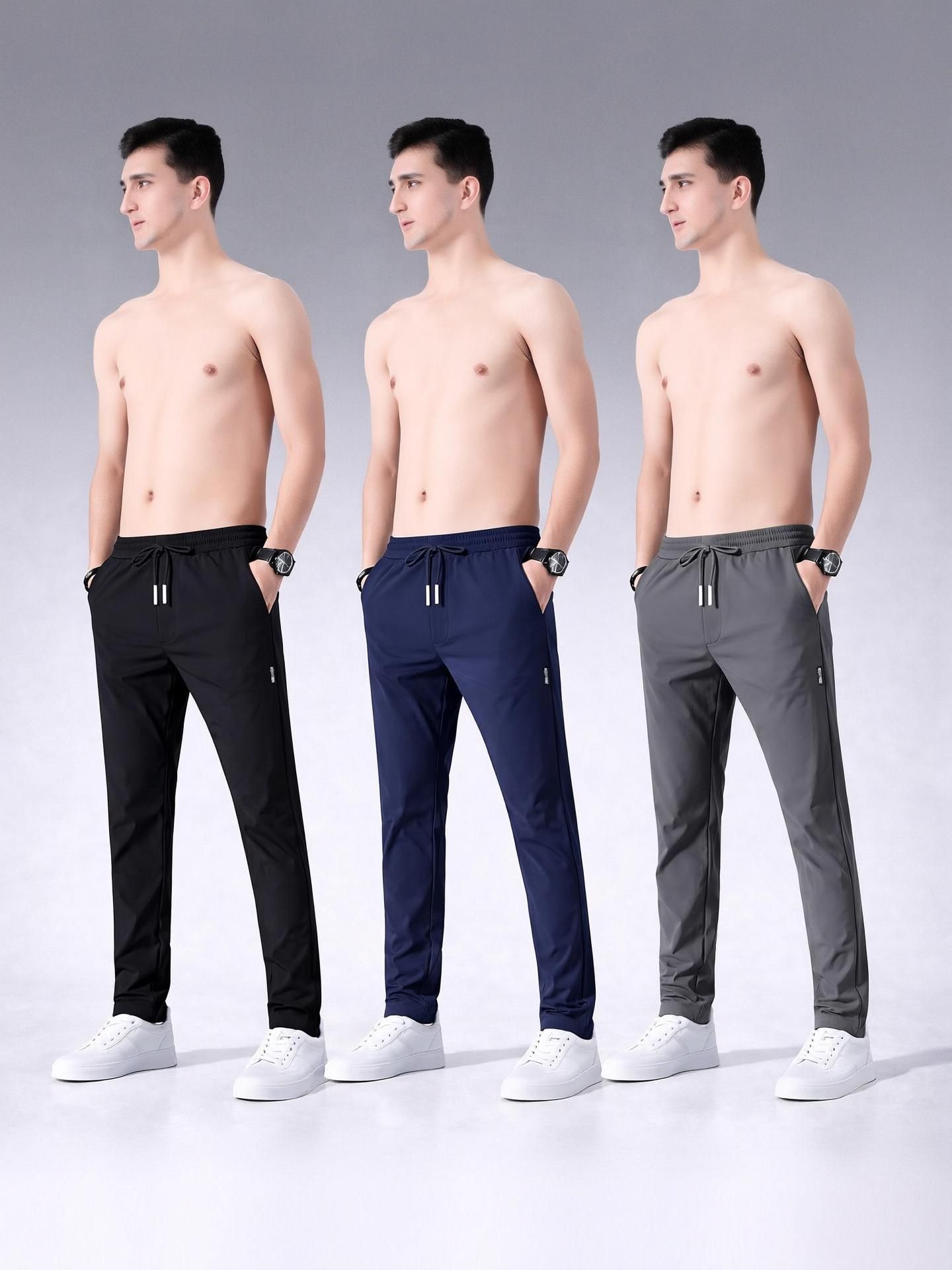 Pack of 3 Men Solid Multicolor Track Pants-image-29