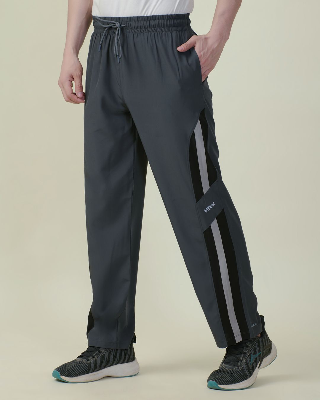 Men Striped Grey Track Pants-image-37
