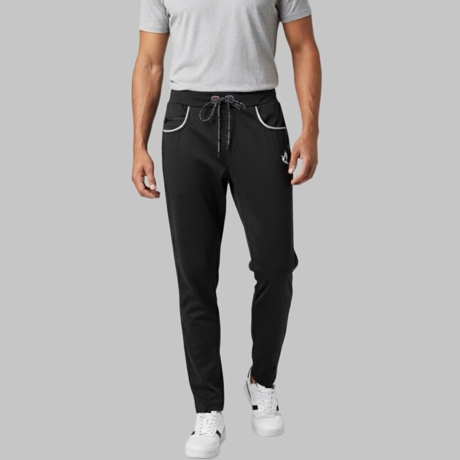 avyana Men Solid Black Track Pants-picture-21